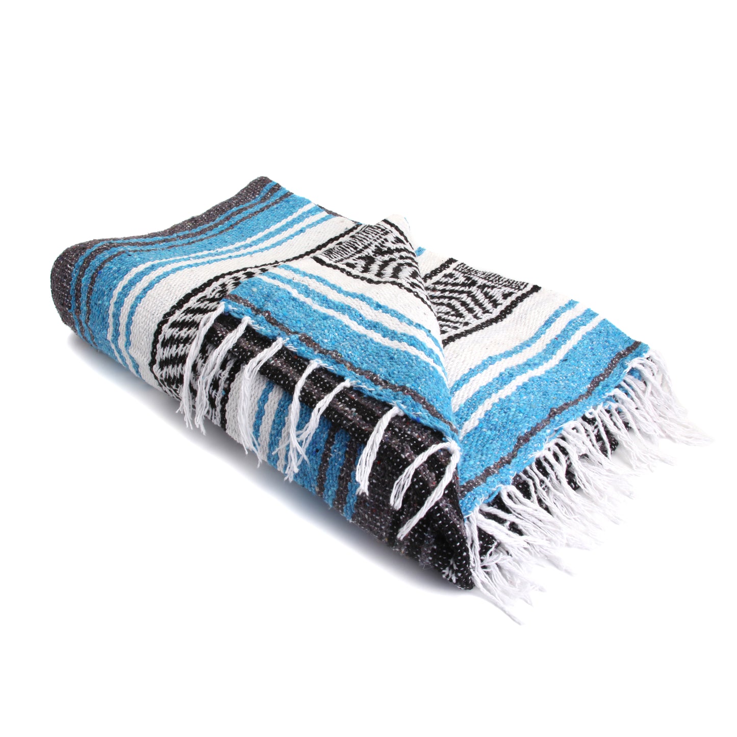 Striped Throw Blanket-Turquoise