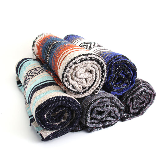 Striped Throw Blanket-Cobalt Blue
